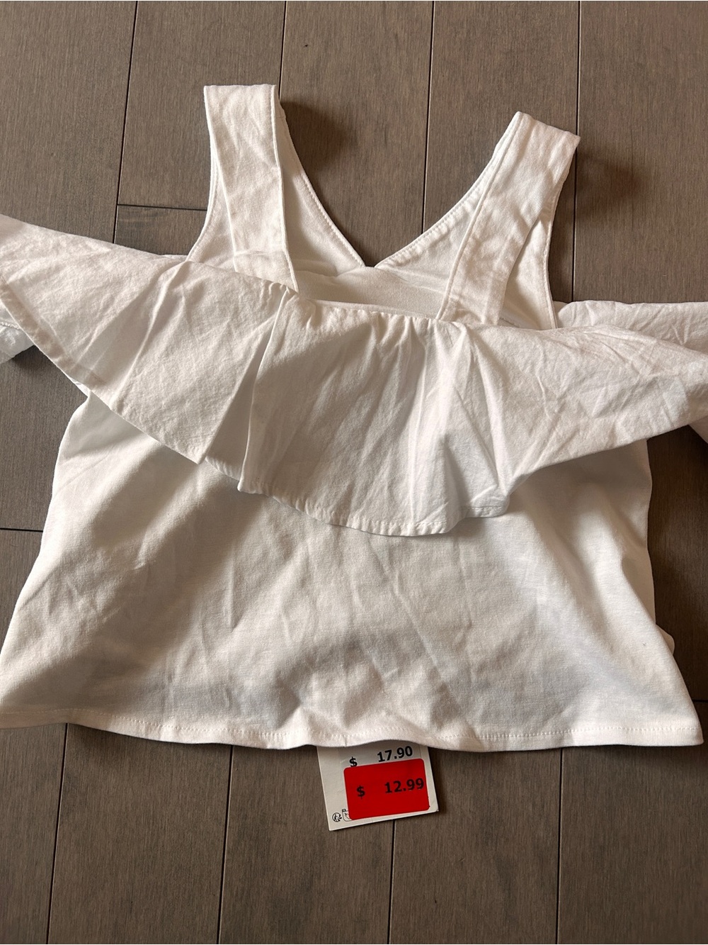 Zara White Ruffle Front Tank Top - Picture 3 of 3
